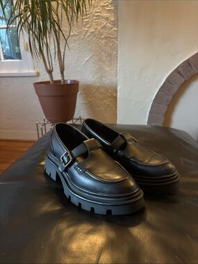 Circus by Sam Edelman Black Platform Lug Sole Mary Jane Loafers